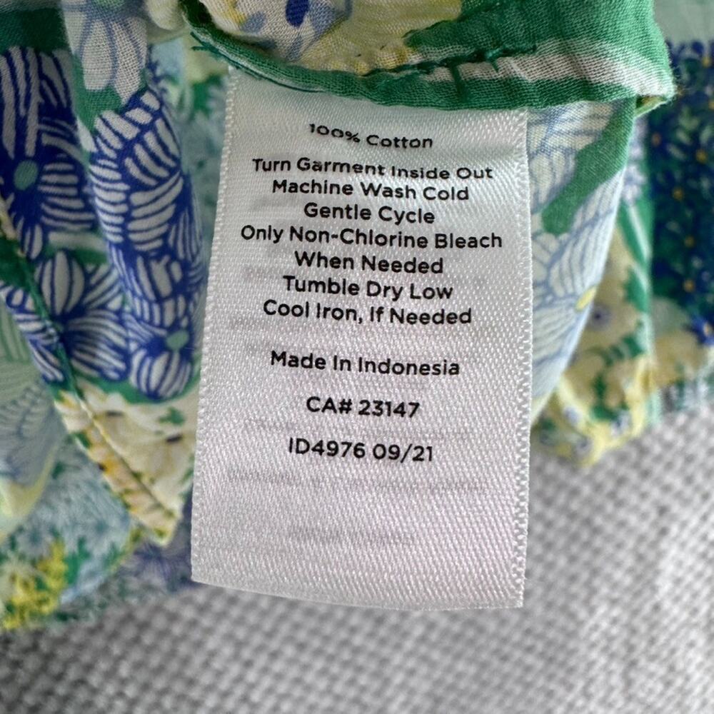 Talbots Top Womens Plus 3X Blue Spring Floral Popover Round Neck Long Sleeve - Picture 12 of 12